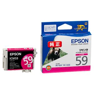 （まとめ） エプソン EPSON インクカートリッジ マゼンタ ICM59 1個 【×4セット】 - 拡大画像