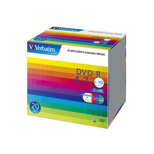 （まとめ） バーベイタム データ用DVD-R 4.7GB ワイドプリンターブル 5mmスリムケース DHR47JP20V1 1パック（20枚） 【×3セット】 - 拡大画像