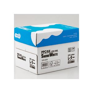 （まとめ） TANOSEE PPC用紙 SNOW WHITE USレターサイズ 1箱（2500枚：500枚×5冊） 【×10セット】 - 拡大画像