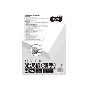 (まとめ) TANOSEE カラーレーザープリンター用 光沢紙 薄手 A4 1冊(250枚) 【×10セット】 商品画像