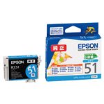 （まとめ） エプソン EPSON インクカートリッジ シアン 小容量 ICC51 1個 【×5セット】