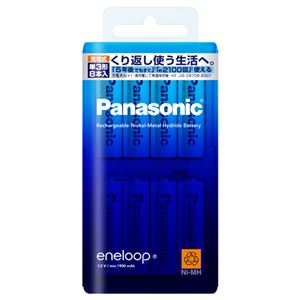 （まとめ） パナソニック 充電式ニッケル水素電池 eneloop スタンダードモデル 単3形 BK-3MCC/8(1パック:8本)  【×2セット】 - 拡大画像