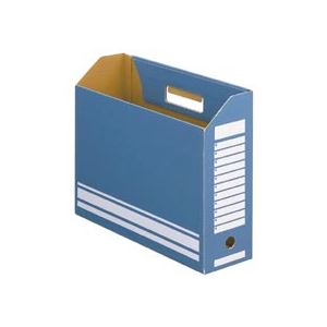 （まとめ） TANOSEE ボックスファイル A4ヨコ 背幅100mm ブルー 1パック（10冊） 【×5セット】 - 拡大画像