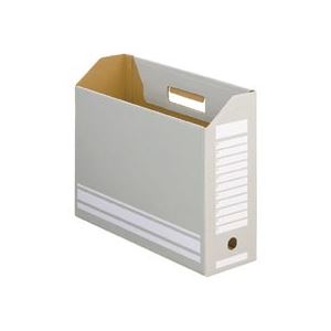 （まとめ） TANOSEE ボックスファイル A4ヨコ 背幅100mm グレー 1パック（10冊） 【×5セット】 - 拡大画像