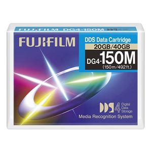 （まとめ） 富士フィルム FUJI DAT 4mmDDS-4 データカートリッジ 20GB（圧縮時 40GB） DDS DG4-150M W F GW 1巻 【×4セット】 - 拡大画像