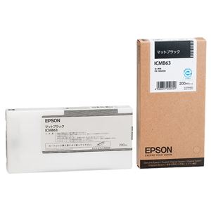 （まとめ） エプソン EPSON インクカートリッジ マットブラック 200ml ICMB63 1個 【×3セット】 - 拡大画像