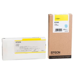 （まとめ） エプソン EPSON インクカートリッジ イエロー 200ml ICY63 1個 【×3セット】 - 拡大画像