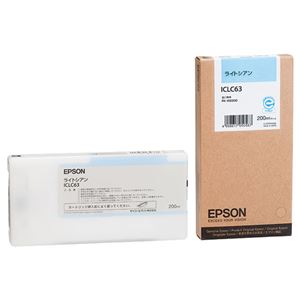 （まとめ） エプソン EPSON インクカートリッジ ライトシアン 200ml ICLC63 1個 【×3セット】 - 拡大画像