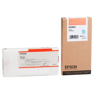 （まとめ） エプソン EPSON インクカートリッジ オレンジ 200ml ICOR63 1個 【×3セット】 - 拡大画像