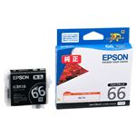 （まとめ） エプソン EPSON インクカートリッジ フォトブラック ICBK66 1個 【×3セット】