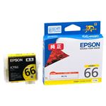 （まとめ） エプソン EPSON インクカートリッジ イエロー ICY66 1個 【×3セット】