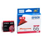 （まとめ） エプソン EPSON インクカートリッジ レッド ICR66 1個 【×3セット】