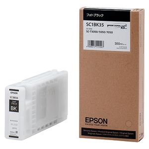 （まとめ） エプソン EPSON インクカートリッジ フォトブラック 350ml SC1BK35 1個 【×3セット】 - 拡大画像