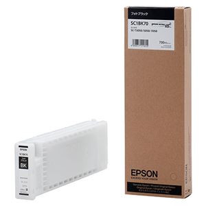 （まとめ） エプソン EPSON インクカートリッジ フォトブラック 700ml SC1BK70 1個 【×3セット】 - 拡大画像
