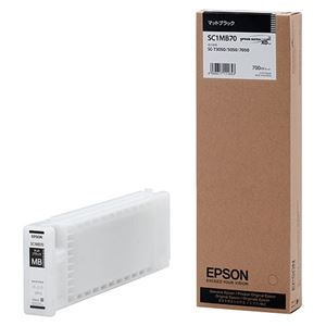 （まとめ） エプソン EPSON インクカートリッジ マットブラック 700ml SC1MB70 1個 【×3セット】 - 拡大画像