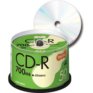 （まとめ） TANOSEE データ用CD-R 700MB 48倍速 スピンドルケース SR80FC50T 1パック（50枚） 【×3セット】 - 拡大画像