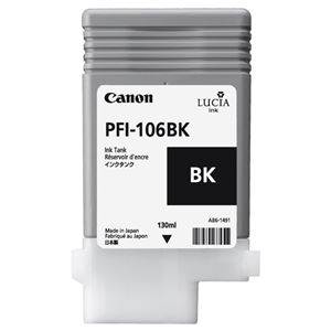 （まとめ） キヤノン Canon インクタンク PFI-106 顔料ブラック 130ml 6621B001 1個 【×6セット】 - 拡大画像