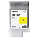 （まとめ） キャノン Canon インクタンク PFI-106 顔料イエロー 130ml 6624B001 1個 【×6セット】