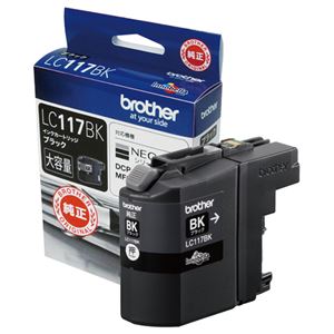 （まとめ） ブラザー BROTHER インクカートリッジ ブラック 大容量 LC117BK 1個 【×3セット】 - 拡大画像