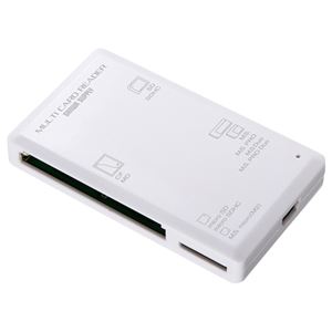 （まとめ） サンワサプライ USB2.0 カードリーダー ホワイト ADR-ML1W 1個 【×3セット】 - 拡大画像