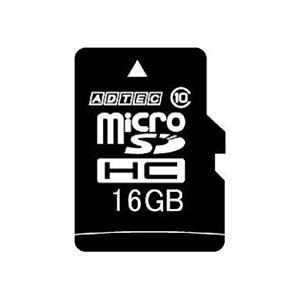 （まとめ） アドテック microSDHC 16GB Class10 SD変換アダプター付 AD-MRHAM16G／10T 1枚 【×2セット】 - 拡大画像