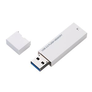 （まとめ） エレコム USB3.0対応 シンプルUSBメモリ 4GB ホワイト MF-MSU3A04GWH 1個 【×3セット】 - 拡大画像