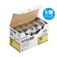 キングジム テプラ PRO テープカートリッジ パステル 18mm 黄/黒文字 SC18Y-5P 1パック(5個)