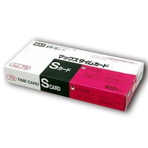 （まとめ） マックス タイムレコーダー用カード ER-Sカード レッド ER90780 1パック（100枚） 【×3セット】 - 拡大画像
