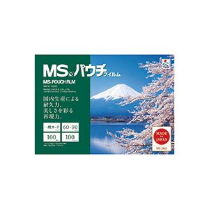 （まとめ） 明光商会 MSパウチフィルム 一般カード用 100μ MPF100-6090 1パック（100枚） 【×5セット】