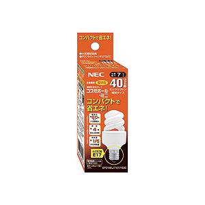 （まとめ） NEC 電球型蛍光ランプ コスモボールミニ D10形 40W相当 E17口金 電球色 EFD10EL／7-E17-C2C 1個 【×5セット】