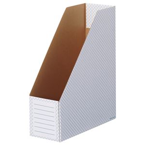 （まとめ） TANOSEE ボックスファイル（ホワイト） A4タテ 背幅100mm ブルー 1パック（10冊） 【×5セット】 - 拡大画像