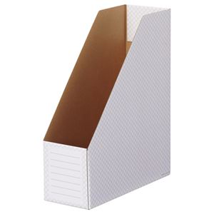 （まとめ） TANOSEE ボックスファイル（ホワイト） A4タテ 背幅100mm グレー 1パック（10冊） 【×5セット】 - 拡大画像