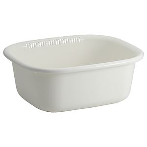 （まとめ） アスベル ポゼ 洗い桶角型 小 ホワイト 1個 【×5セット】 - 拡大画像