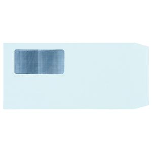（まとめ） TANOSEE 窓付封筒 裏地紋付 長3 80g／m2 ブルー 1パック（100枚） 【×5セット】 - 拡大画像