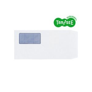 TANOSEE 窓付封筒 裏地紋付 長3 80g/m2 ホワイト 業務用パック 1箱(1000枚) - 拡大画像