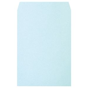 （まとめ） ハート 透けないカラー封筒 角2 100g／m2 パステルブルー XEP491 1パック（100枚） 【×3セット】 - 拡大画像