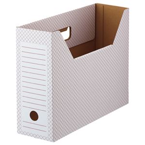 (まとめ) TANOSEE ボックスファイル(ホワイト) A4ヨコ 背幅100mm レッド 1パック(10冊) 【×5セット】 商品画像