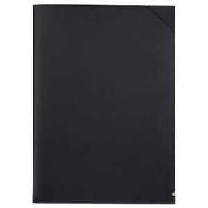 （まとめ） プロッシモ リサイクルレザー クリアジャケット A4 ブラック PRORCJA4BK 1冊 【×3セット】 - 拡大画像