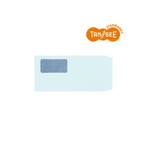 TANOSEE 窓付封筒 裏地紋付 長3 80g/m2 ブルー 業務用パック 1箱(1000枚) 商品画像