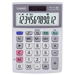 （まとめ） カシオ CASIO 特大表示電卓 12桁 ミニジャストサイズ MW-12A-N 1台 【×5セット】 - 拡大画像