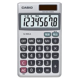 （まとめ） カシオ CASIO 電卓 8桁 手帳サイズ SL-900LA-N 1台 【×5セット】 - 拡大画像