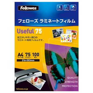 （まとめ） フェローズ ラミネートフィルム A4 75μ 5328201 1パック（100枚） 【×4セット】