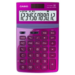 (まとめ) カシオ CASIO デザイン電卓 12桁 ジャストタイプ ピンク JF-Z200-PK-N 1台 【×5セット】 商品画像
