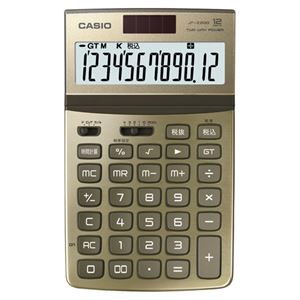 （まとめ） カシオ CASIO デザイン電卓 12桁 ジャストタイプ ゴールド JF-Z200-GD-N 1台 【×5セット】 - 拡大画像
