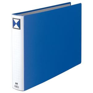 （まとめ） TANOSEE 両開きパイプ式ファイル A3ヨコ 500枚収容 背幅66mm 青 1冊 【×4セット】 - 拡大画像