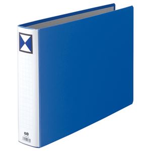 （まとめ） TANOSEE 両開きパイプ式ファイル B4ヨコ 500枚収容 背幅66mm 青 1冊 【×5セット】 - 拡大画像