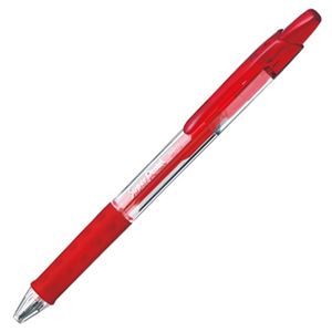 （まとめ） ぺんてる 油性ボールペン スーパーぺんてる 0.7mm 赤 BK977-B 1セット（10本） 【×5セット】 - 拡大画像
