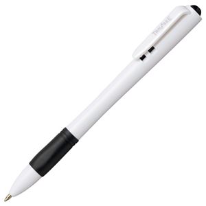 （まとめ） TANOSEE ノック式油性ボールペン（グリップ付） 0.7mm 黒 （軸色 白） 1セット（100本：10本×10箱） 【×2セット】 - 拡大画像