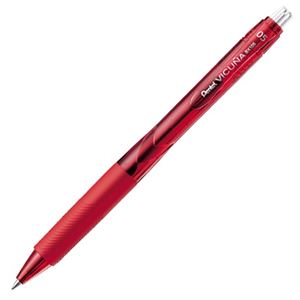 （まとめ） ぺんてる 油性ボールペン ビクーニャ エックス 0.5mm 赤 BX105B-B 1セット（10本） 【×5セット】 - 拡大画像