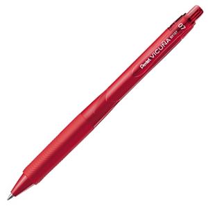 （まとめ） ぺんてる 油性ボールペン ビクーニャ エックス 0.7mm 赤 BX107B-B 1セット（10本） 【×5セット】 - 拡大画像